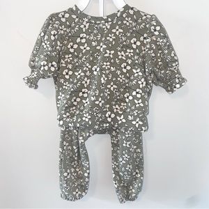 Jessica Simpson Baby Green Floral Set